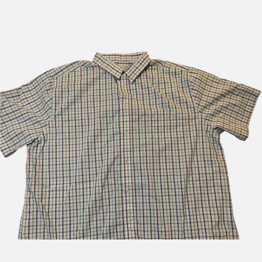 Kings Court Casual Blue and Green Button Down Shirt size 9xL